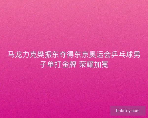 马龙力克樊振东夺得东京奥运会乒乓球男子单打金牌 荣耀加冕